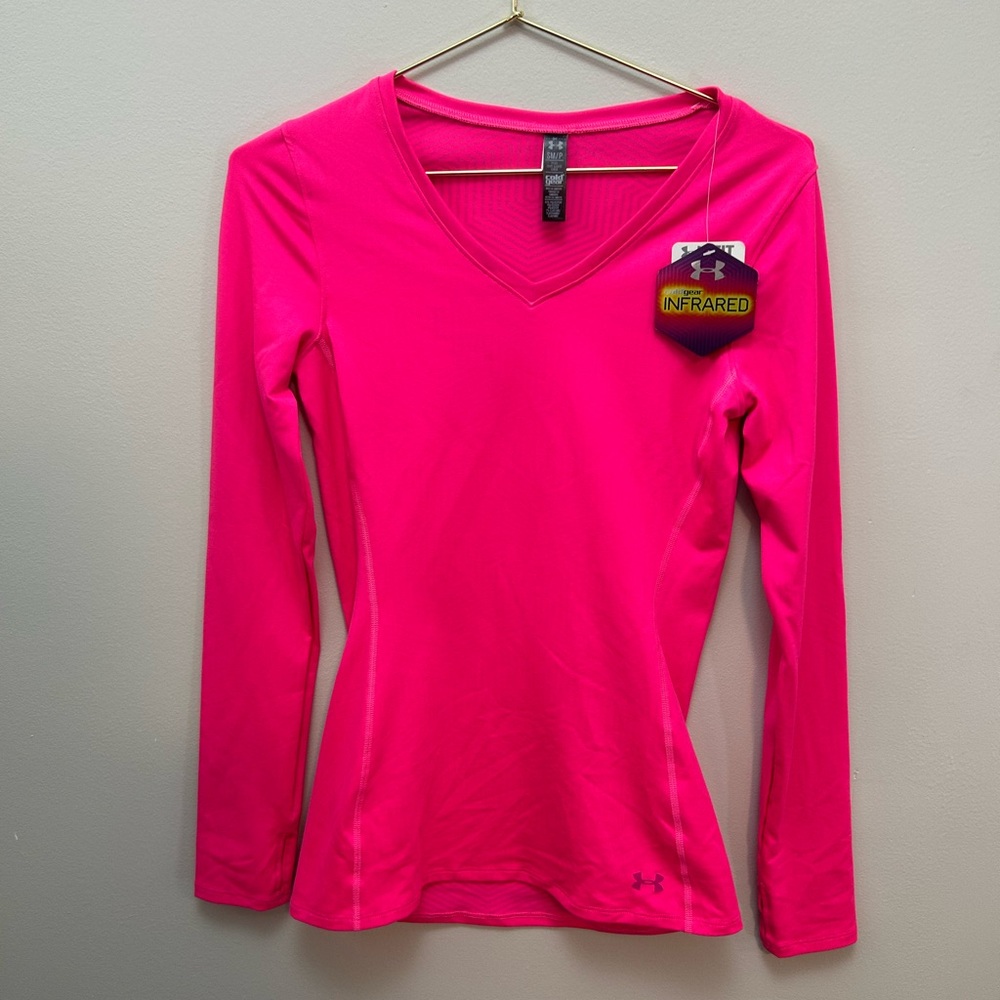 Under Armour Pink Fitted Long Sleeve Tee